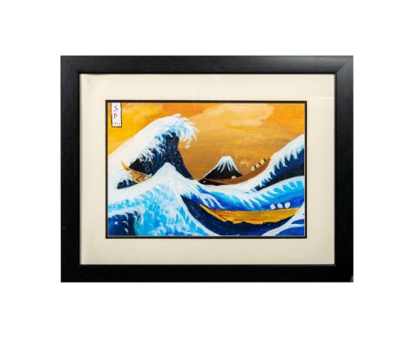 The Great Wave is an oil on canvas painting based on Japanese artist Hokusai's 1831 woodblock print The Great Wave off Kanaga