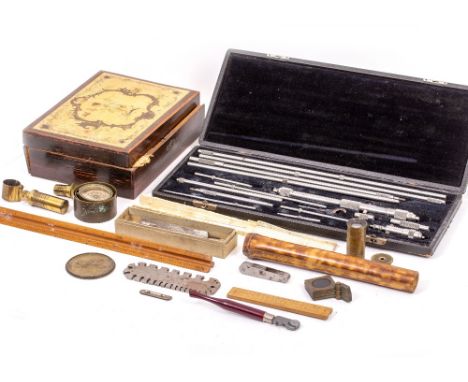 SCIENTIFIC INSTRUMENTS to include microscope slides, an antique compass and further items