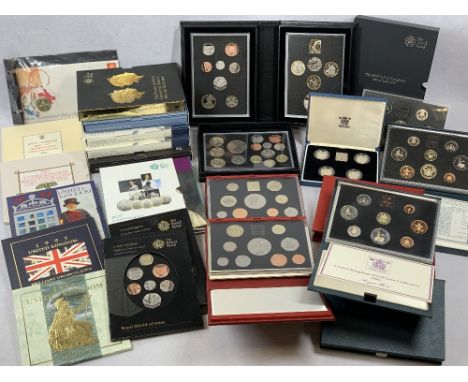UNITED KINGDOM PROOF COIN SETS, Royal Mint Annual Coin sets and uncirculated coin collections, cased proof sets include 1983 