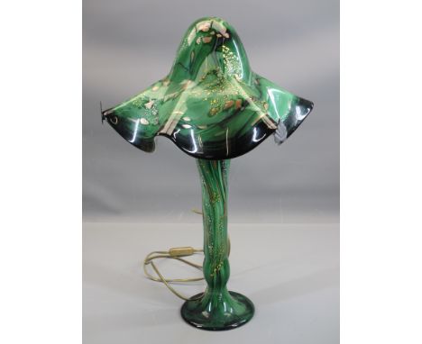 THOUGHT ITALIAN, ART GLASS TALL TABLE LAMP WITH SHADE, 62cms H (to the top of the bulb)