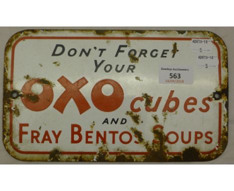An OXO enamel advertising sign