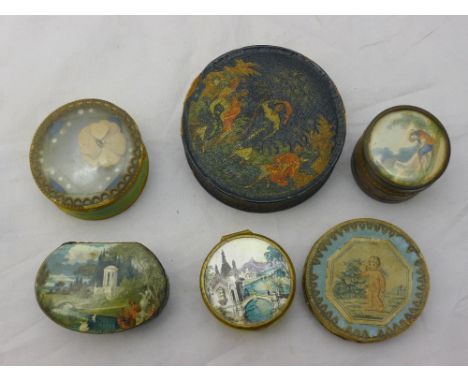 A small collection of 19th century and later snuff and patch boxes
