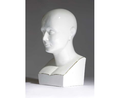 A CERAMIC PHRENOLOGY TYPE BUSTIN THE MANNER OF FOWLERwith gilt line decoration26.8cm highProvenanceThe contents of The Grange