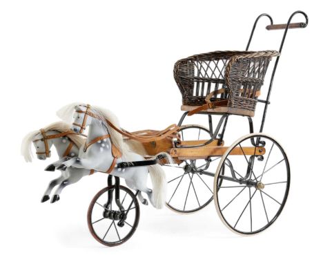 ROYAL INTEREST. A RARE LATE VICTORIAN GALLOPING GIG CHILD'S PUSH CHAIRATTRIBUTED TO G & J LINES, LATE 19TH CENTURY AND LATERt
