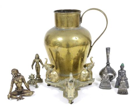 A COLLECTION OF SOUTH EAST ASIAN METALWARES19TH CENTURY AND LATERincluding: Indian bronzes, a Bidri ware vase, a brass ewer o