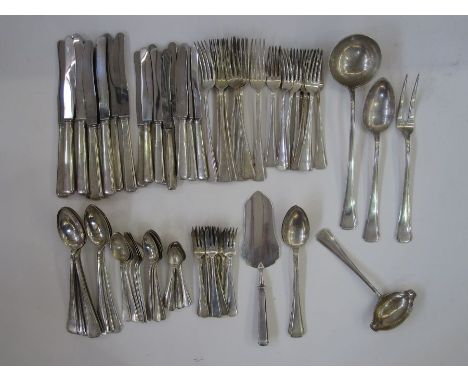 Austrian 'Handgeschmiedet' hand-beaten silver coloured metal flatware,&nbsp;stamped 800 and hallmarked, approx. 110ozt&nbsp;