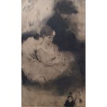 Louis August Mathieu Legrand (1863-1951)  Etching, drypoint and aquatint "La Fille a Sa Tante",