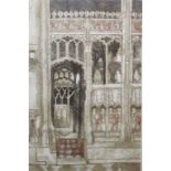 After Valerie Thornton (1931-1991) Chromolithograph "Tewkesbury Interior", titled, signed and