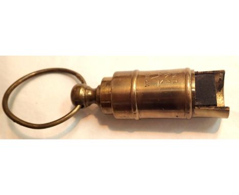A brass White Line vintage whistle. P&amp;P Group 1 (£14+VAT for the first lot and £1+VAT for subsequent lots) 