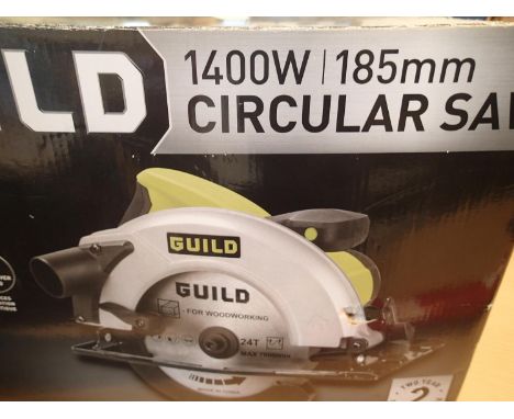 Guild 1400w circular saw with 185mm blade. Not available for in-house P&amp;P, contact Paul O'Hea at Mailboxes on 01925 65913