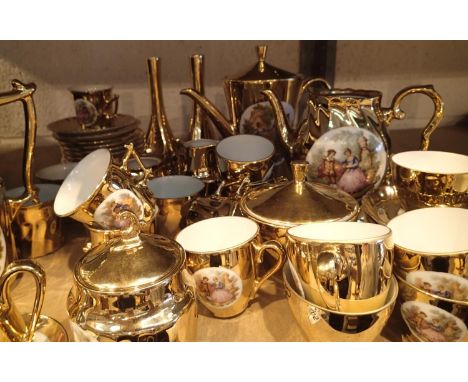 Gold plated foreign tea service. Not available for in-house P&amp;P, contact Paul O'Hea at Mailboxes on 01925 659133 