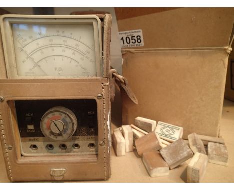 P.O. multirange tester and a box of mahjong tiles. Not available for in-house P&amp;P, contact Paul O'Hea at Mailboxes on 019