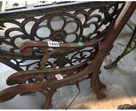 Pair of antique cast iron bench ends. Not available for in-house P&amp;P, contact Paul O'Hea at Mailboxes on 01925 659133 