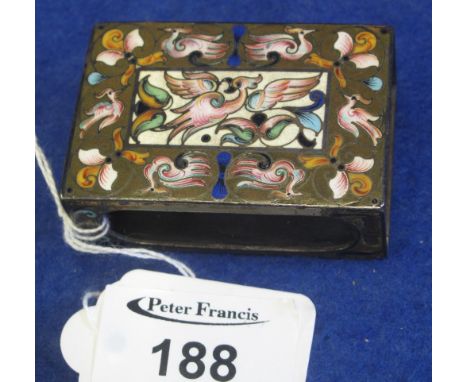 Oriental design Champleve enamel match box case.(B.P. 24% incl. VAT)