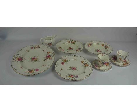 Royal Crown Derby Part Porcelain Dinner / Coffee Service, Decorated with Panels of Floral Sprays, To include Two Serving Plat