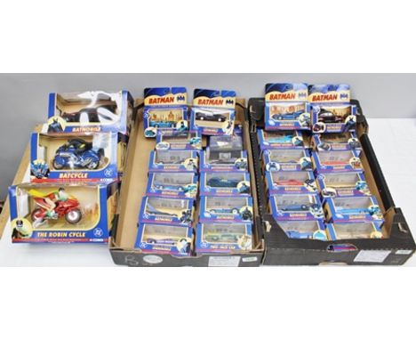 CORGI DIECAST 1:43 SCALE VEHICLES OF THE 1940'S DC COMIC BATMOBILE, to include twenty four boxed vehicles and 1:24 scale thre