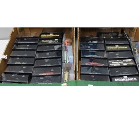 JAMES BOND CAR COLLECTION 007, approx 40 diecast scale models in acrylic presentation cases, vehicles from the James Bond ser