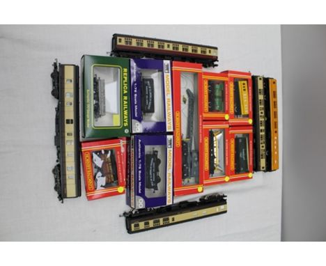 FOUR LIMA 00 GAUGE PASSENGER COACHES including; restaurant car and Hornby re-railing equipment coach, six boxed Hornby Railwa