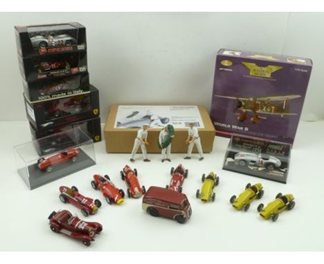 A COLLECTION OF FIFTEEN BRUMM AND OTHER 1:43 SCALE DIECAST GRAND PRIX CARS, some boxed, including; Ferrari, Mercedes, Ascari 