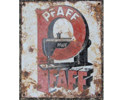 A 'Pfaff' sewing machines enamel sign. 30 x 25 cm.