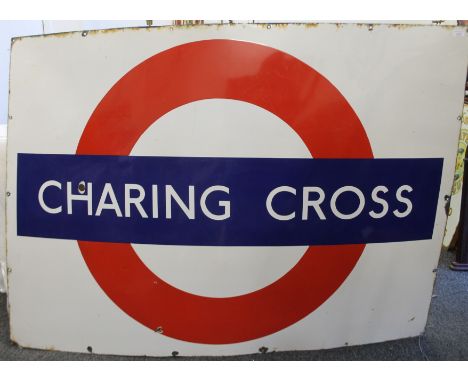 A large 'Charing Cross' Underground Station enamel sign. 162 x 117 cm.