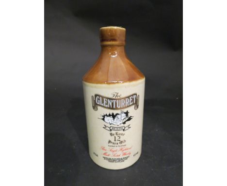 A Stoneware bottle The Glenturret de Luxe 12 year old, single malt Scotch whisky (one bottle) 375cl