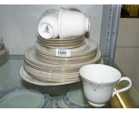 A quantity of Royal Doulton 'Classique' pattern china to include meat plate, eight dinner plates, six side plates, four sauce