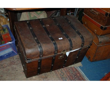 A tin Trunk, 29 1/2" long.
