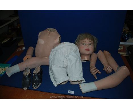 A French mannequin; originally strung as a puppet - for repair.