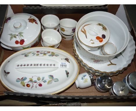 A quantity of miscellaneous Royal Worcester including a flan, souffle dish, ramekins, egg coddlers, etc.