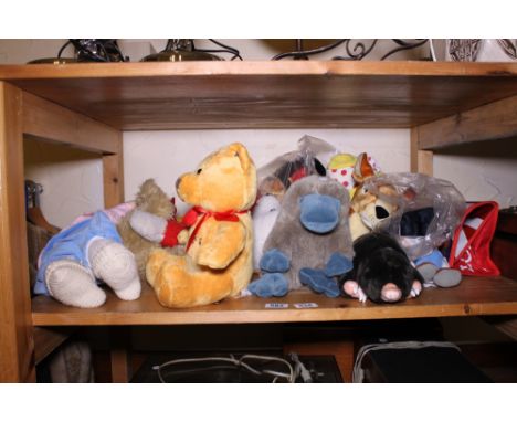 Shelf of soft toys