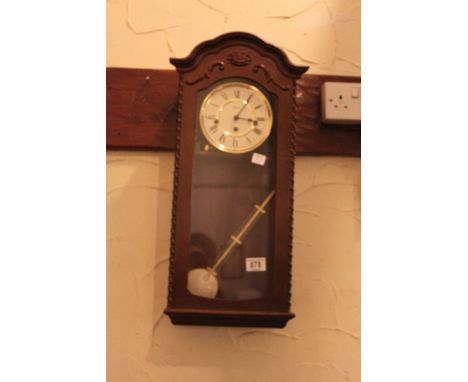 Hermle mahogany cased Westminster chime wall clock