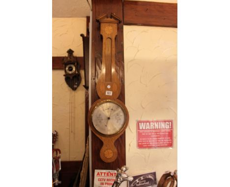 Banjo barometer thermometer marked Mason Dublin, lacking thermometer 