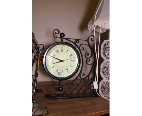 Wrought iron mounted antique style quartz movement wall clock