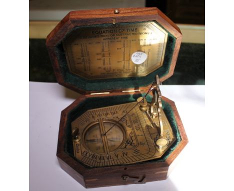Boxed brass sundial 