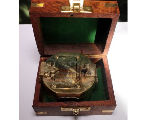 Boxed brass compass