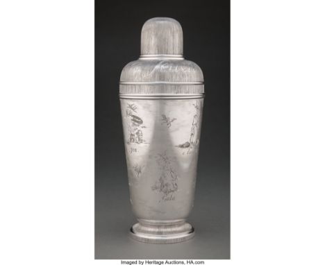 A Mario Buccellati&nbsp;Seven Deadly Sins&nbsp;Silver Cocktail Shaker, Milan, mid-20th centuryMarks: MADE IN ITALY, M. BUCCEL