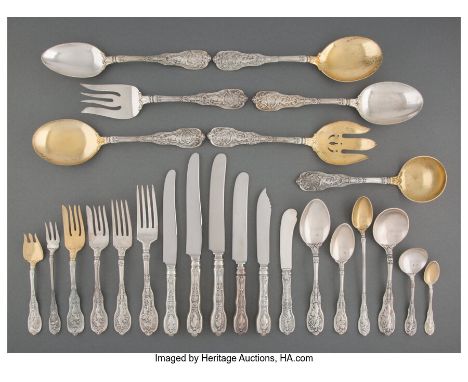 A Two Hundred-Nine-Piece Gorham Mfg. Co.&nbsp;Mythologique&nbsp;Pattern Silver Flatware Partial Service for Twelve, Providenc