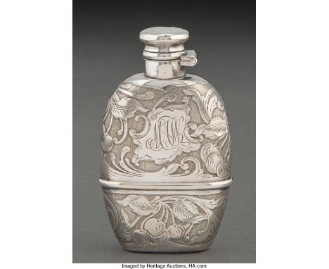 An American Silver Women's Flask With Removable Cup, early 20th century Marks: STERLING, 201 3-7/8 x 2-3/8 x 0-7/8 inches (9.