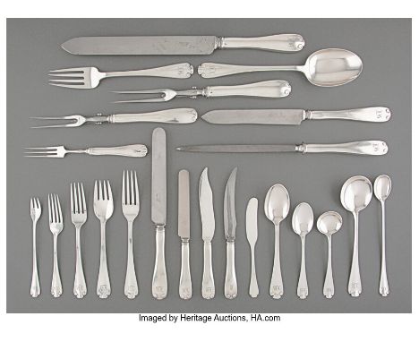 A One Hundred and Seventy-One-Piece Tiffany &amp; Co.&nbsp;Flemish&nbsp;Pattern Silver Flatware Partial Service for Twelve, N