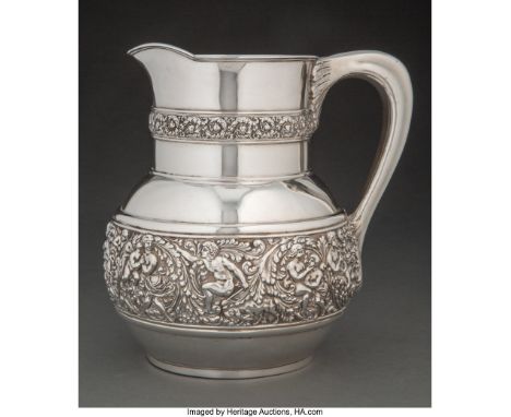 A Tiffany &amp; Co.&nbsp;Olympian&nbsp;Pattern Silver Water Pitcher, New York, 1902-1907Marks: TIFFANY &amp; CO., 5066 MAKERS