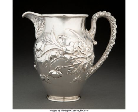 An S. Kirk & Son Co. Silver Chased Repoussé Pitcher, Baltimore, Maryland, 1896-1925 Marks: S. KIRK & SON Co., 925/1000, 27 8-