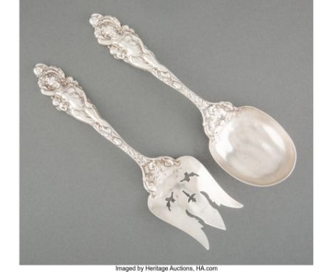 A Two-Piece Reed &amp; Barton&nbsp;Love Disarmed&nbsp;Pattern Silver Salad Serving Set, Taunton, Massachusetts, circa 1900Mar