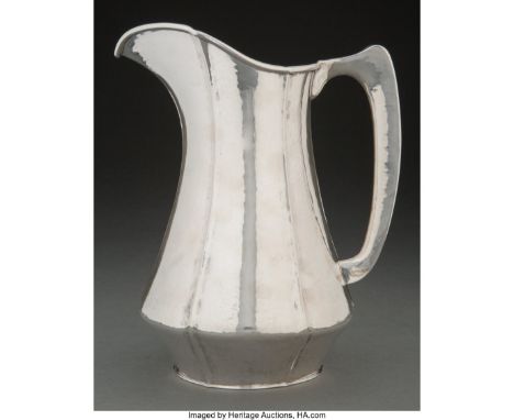 A Kalo Shop Silver Water Pitcher, Chicago, Illinois, circa 1915Marks: STERLING, HANDWROUGHT AT THE KALO SHOP, 108-3/4 x 7-1/2