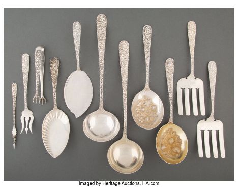 A Set of Eleven Jacobi & Jenkins Silver Flatware Serving Pieces, Baltimore, Maryland, circa 1900 Marks: (tower), JACOBI & JEN