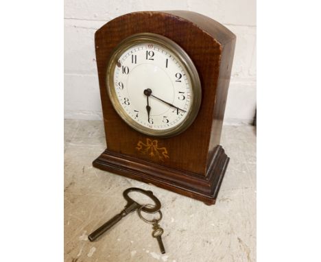 INLAID MANTLE CLOCK - FRENCH MOVEMENT