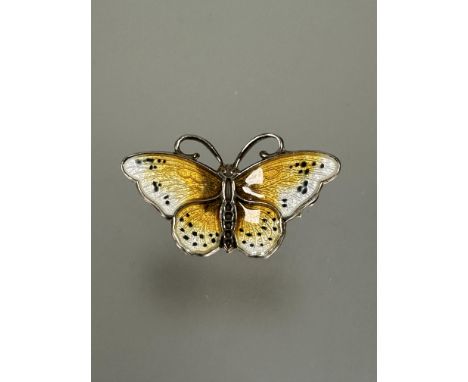 A Norwegian silver miniature enamel butterfly brooch, no signs of damage or repairs, ( L x 2.5 cm)