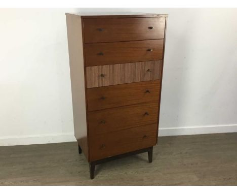 LEBUS TEAK BEDROOM SUITE, comprising two door wardrobe, dressing table, chest of drawers and bedside cabinetwardrobe 182cmx 1