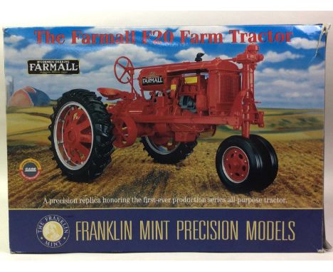 TWO FRANKLIN MINT MODEL TRACTORS,  comprising The Farmall F20, boxed, along with a Franklin Mint John Deere Model B Tractor, 