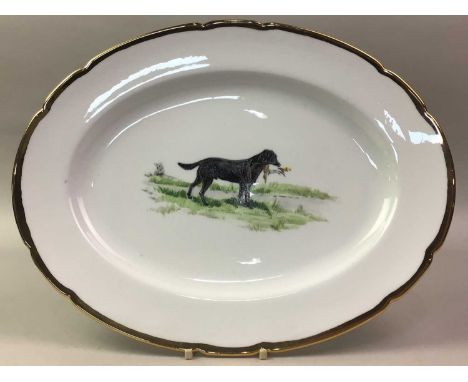 SET OF SIX DULCE VAUGHAN OVAL PLATES, depicting hunting/game scenes33.5cm wideQty: 6